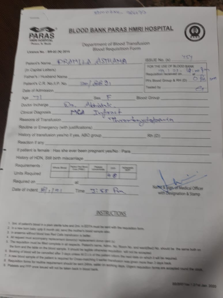 Need O+ve blood near Patna