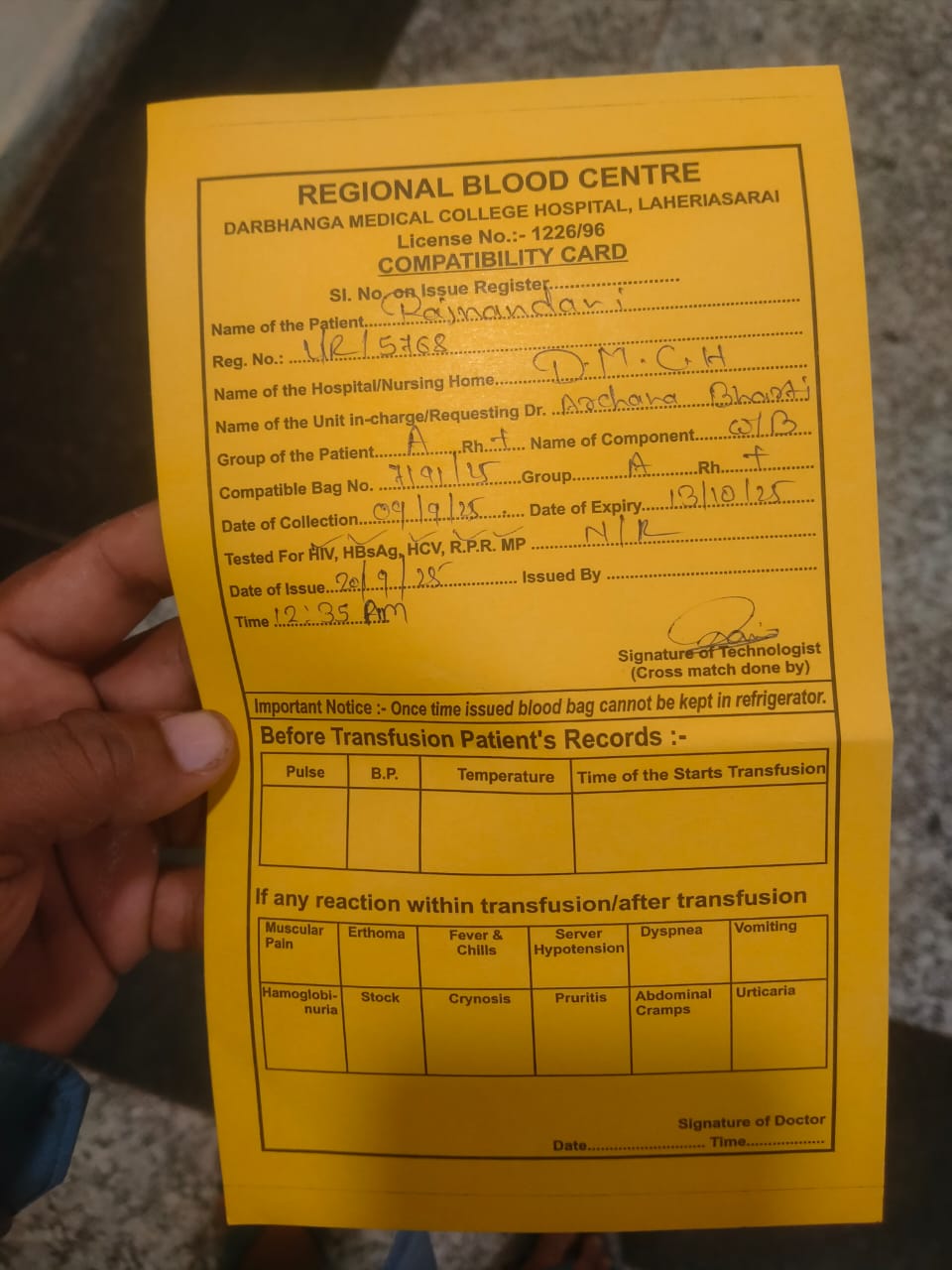 Need A+ve blood near Bihar darbhanga 